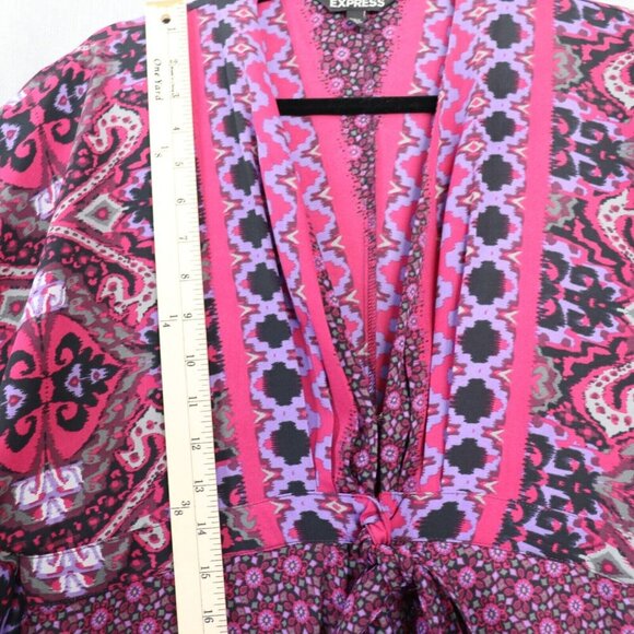 Express Pink and Purple Patterned Dress - Picture 14 of 16